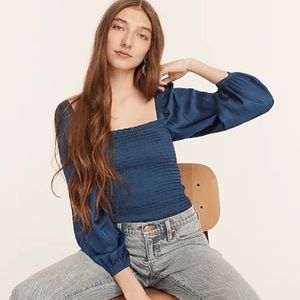 NWT J Crew Navy Peasant Top | Size, Small